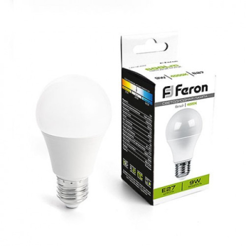 Лампа светодиодная (9W) 230V E27 4000K, LB-3092