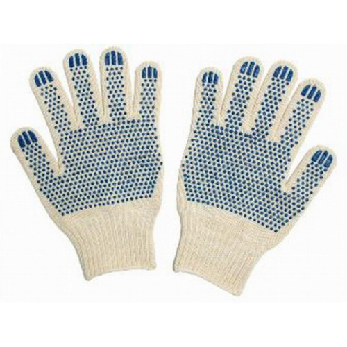 Перчатки трикотажные х/б 10кл ПВХ