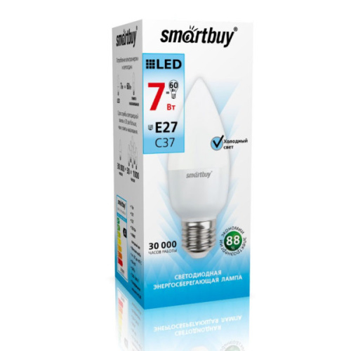 Лампа светодиодная (LED) Smartbuy-C37-07W/4000/E27