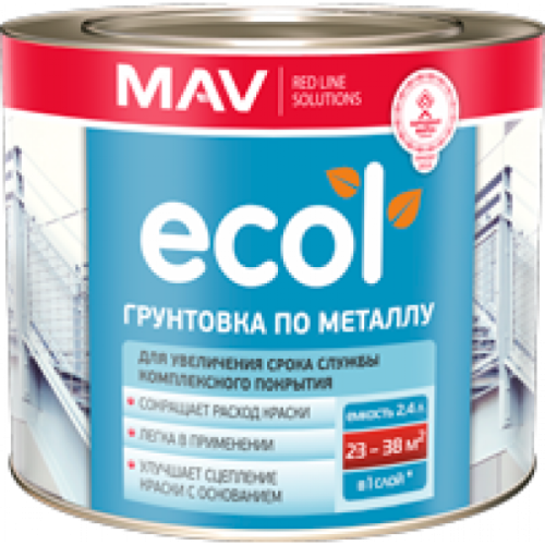 Грунтовка ГФ-021 ECOL по металлу светло-серая