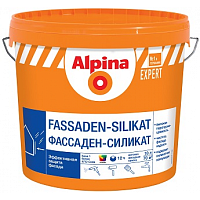Краска водно-дисперсионная акрилово-силикатная  Alpina EXPERT Fassaden-Silikat (Альпина ЭКСПЕРТ Фассаден-Силикат) База 3, прозрачная, 9,4 л/13,6 кг