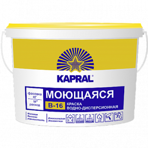 Краска ВД «Капрал В-16» ведро 3,75 кг