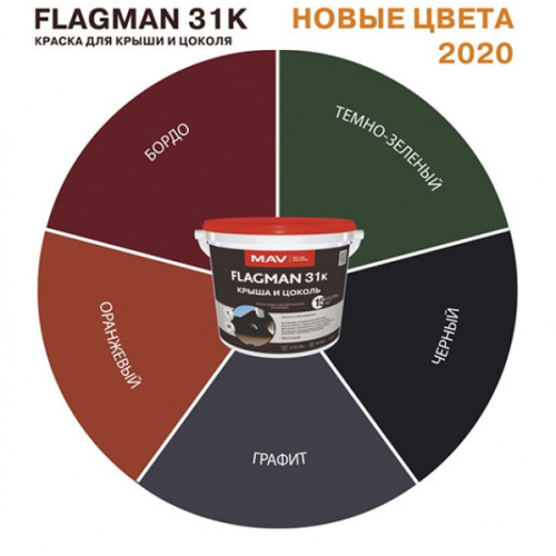 Краска MAV FLAGMAN 31к крыша и цоколь черешня фото 4