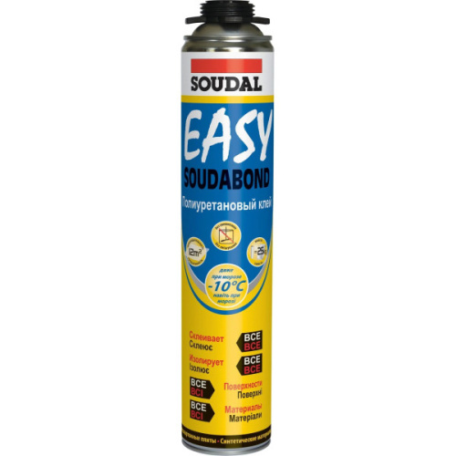 Клей строительный полиуретановый пистолетный "Soudal" SOUDABOND Easy зимний 750мл