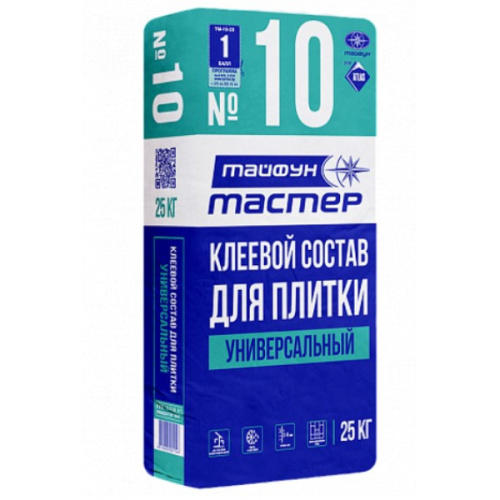 Клей для плитки Тайфун-Мастер № 10 универсальный (25кг)