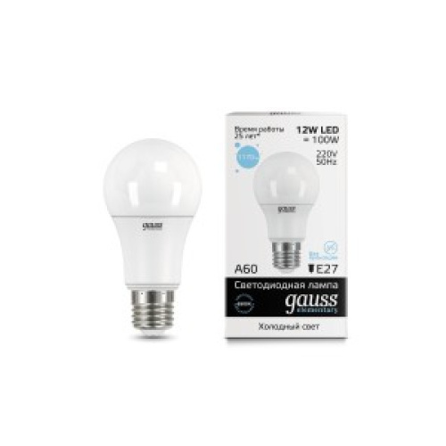 Лампа Gauss LED Elementary А60 E27 12W 6500K