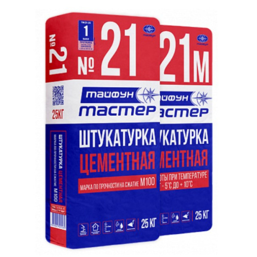Смесь штукатурная Тайфун-Мастер № 21 цементная (25кг)
