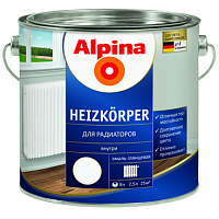 Эмаль алкидная для радиаторов (Alpina Heizkoerper) белый,  2,5л/ 2,85 кг, Германия