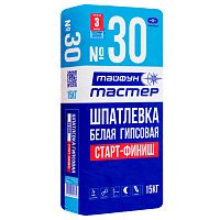 Шпатлевка гипсовая старт-финиш Тайфун Мастер №30 белая 15 кг