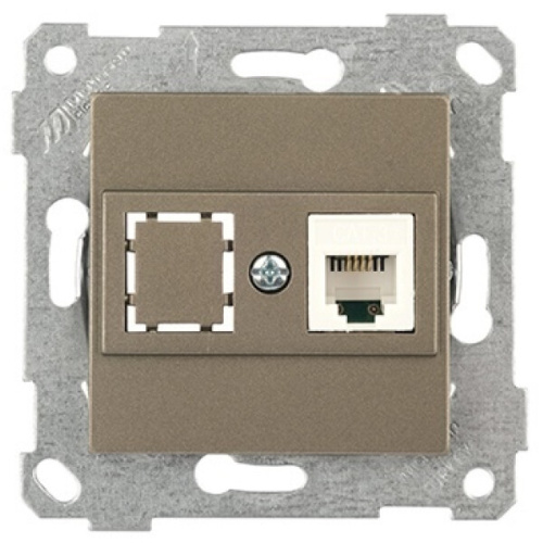 Розетка 1хRJ-45 кат. 5е UTP, антрацит Rita