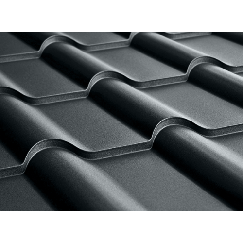 Металлочерепица камея 0,45 Drap RAL 7016 антрацитово-серый