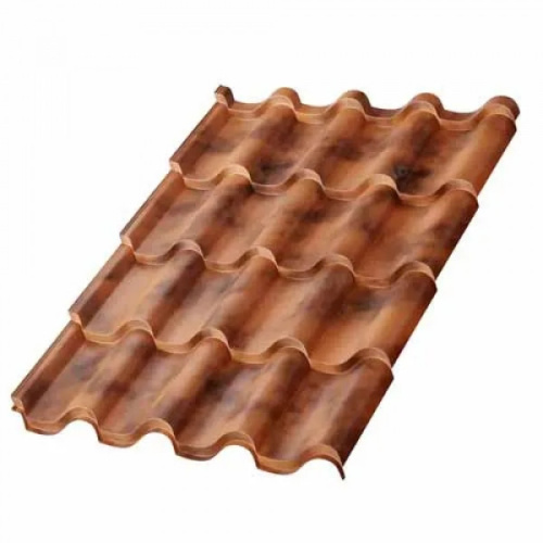 Металлочерепица Монтерроса CLOUDY-0.5 цвет Anticato Терракотовый