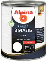 Эмаль акриловая Alpina АКВА белая глянцевая