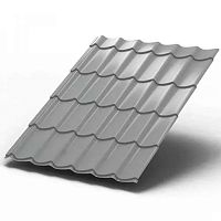 Металлочерепица МП Ламонтерра ПЭ-0.45 цвет RAL 7004