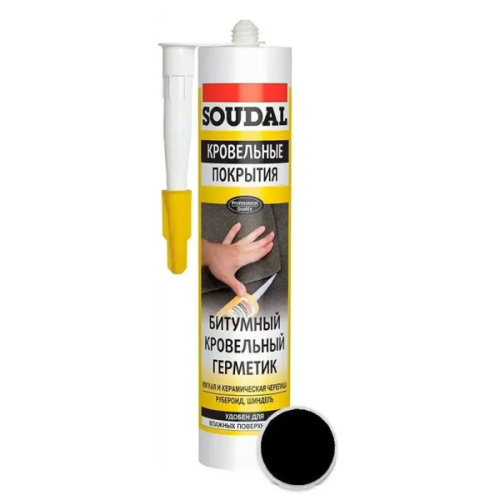 Герметик кровельный битумный "Soudal" КРОВЕЛЬНЫЕ ПОКРЫТИЯ черный 280 мл