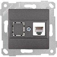 Розетка 1хRJ-45 кат. 5е UTP,дымчатый, Rita