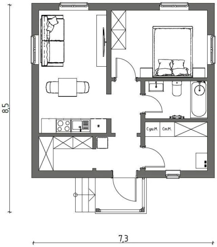 УЮТНЫЙ 42 (42м2) фото 5