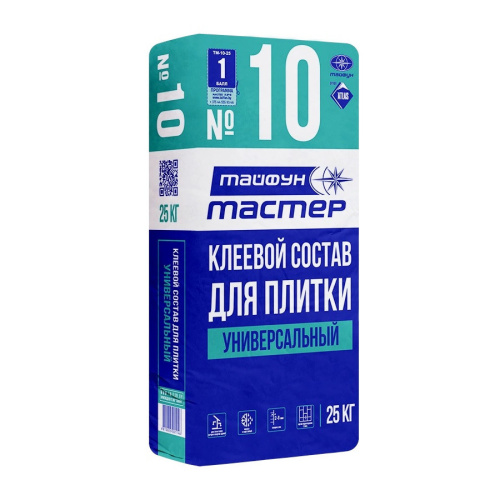 Клей для плитки универсальный Тайфун Мастер №10 25 кг