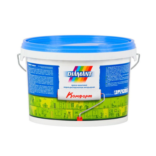 Краска акриловая Диамант Комфорт белая 2,5 л