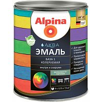Эмаль акриловая водно-дисперсионная Alpina Аква База 1 шелковисто-матовая (0,9 л/1,10 кг)