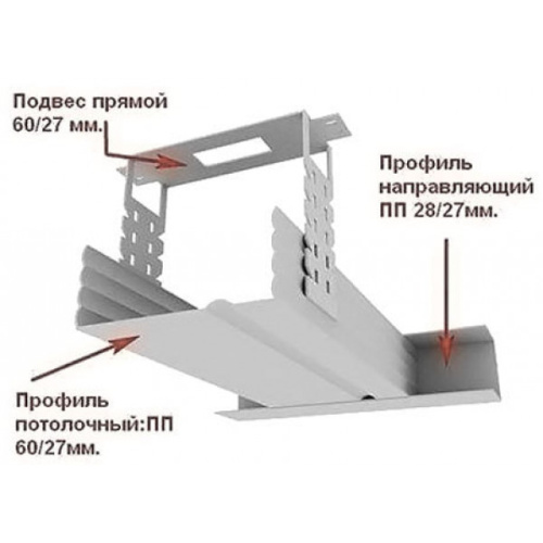 Профиль направляющий для ГКЛ  27х28х3000 0,4 мм фото 3 Профиль направляющий для ГКЛ  27х28х3000 0,4 мм фото 3
