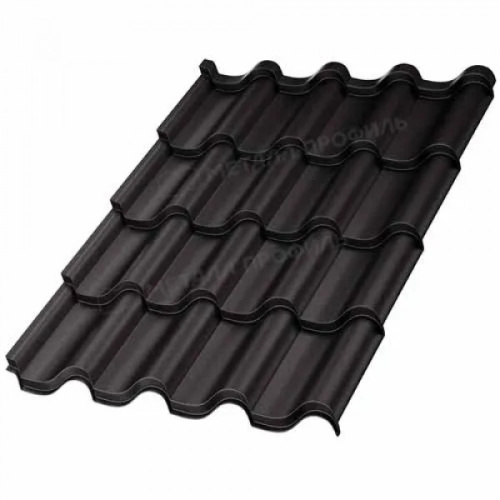 Металлочерепица Монтерроса VALORI-0.5 цвет DarkGrey Темно-серый