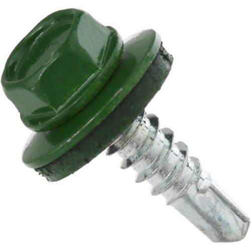 Саморез кровельный 5,5х19 RAL6005 зелёный (пакет/25шт)