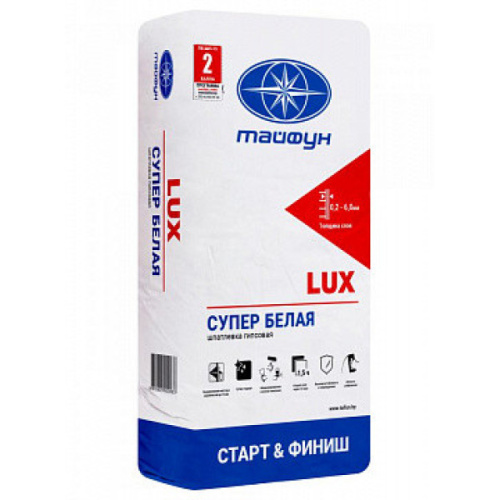 Шпатлевка гипсовая Тайфун Люкс белая 5 кг