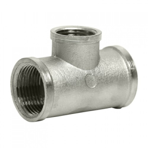 Тройник 3/4" х1/2" х3/4" никелир.
