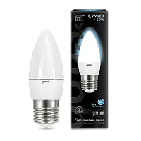 Лампа светодиодная LED Свеча E27 6.5W 550lm 4100К 1/10/50т.м. Gauss