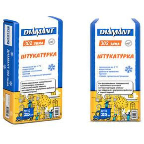 Штукатурка цементная выравнивающая Диамант 302 Зима 25 кг