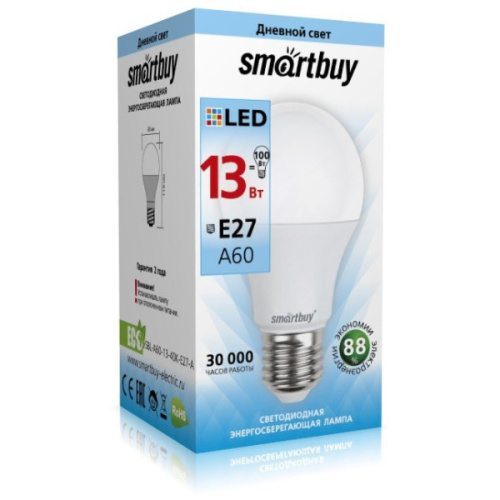 Светодиодная (LED) Лампа Smartbuy-A60-13W/4000/E27