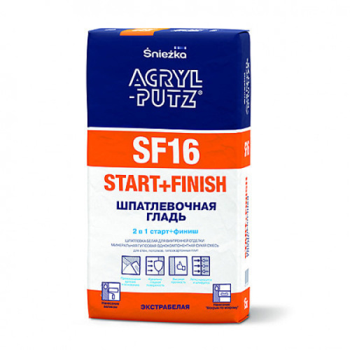 Шпатлевка гипсовая Sniezka Acryl Putz SF16 (старт + финиш)
