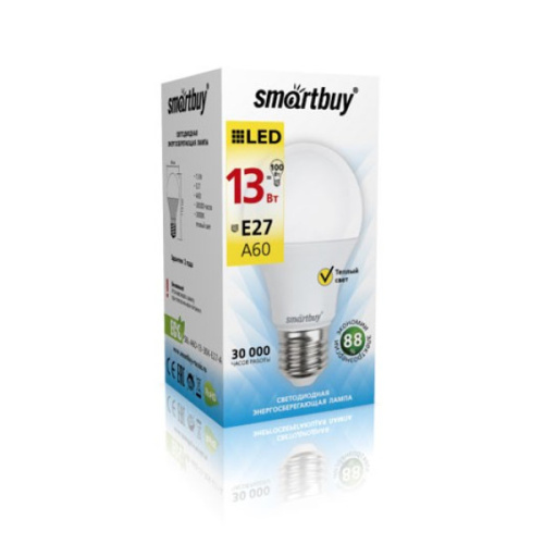 Светодиодная (LED) Лампа Smartbuy-A60-13W/3000/E27