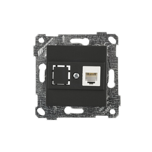 Розетка 1хRJ-45 кат. 5е UTP,черный мат., Rita