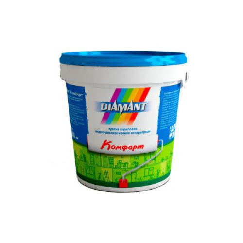 Краска акриловая Диамант Комфорт белая 0,9 л