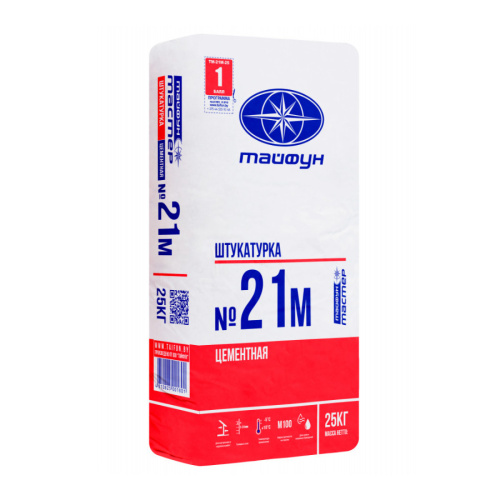 Штукатурка цементная Тайфун Мастер № 21М Зима 25 кг