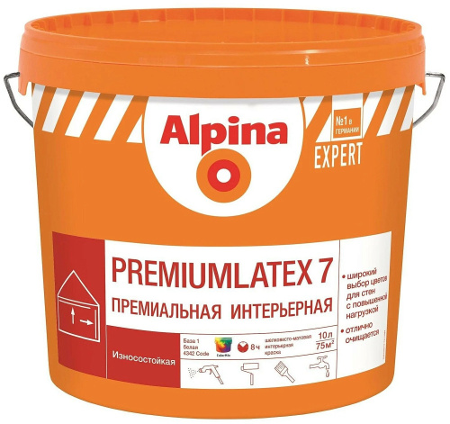Краска Alpina EXPERT Premiumlatex 7 База 3 прозрачная