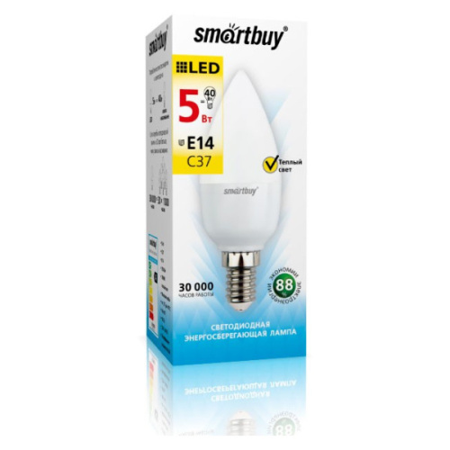 Светодиодная (LED) Лампа Smartbuy-C37-05W/4000/E14