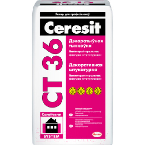 Штукатурка Ceresit CT36 защитно-отделочнаяполименирал.под окр. (структурная 1мм)