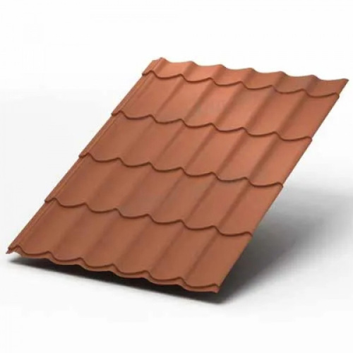 Металлочерепица МП Ламонтерра NormanMP-0.5 цвет RAL 8004