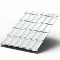 Металлочерепица МП Ламонтерра NormanMP-0.5 цвет Белый RAL 9003