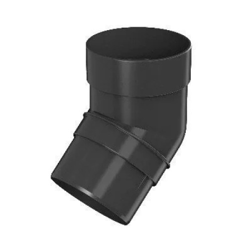 Колено трубы 135 ТН ПВХ ОПТИМА, черное D80мм