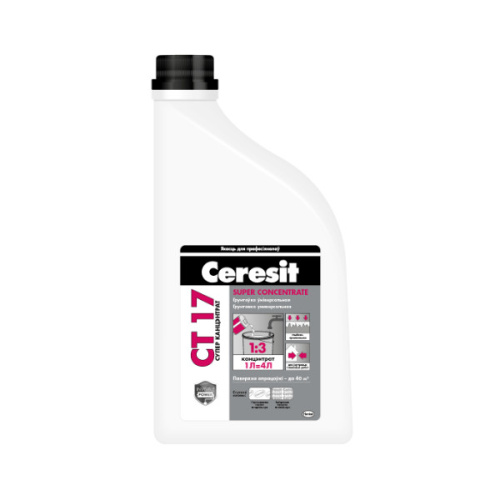 Грунтовка Ceresit CT 17 Super Concentrate прозрачная (1:3) 1 л Грунтовка Ceresit CT 17 Super Concentrate прозрачная (1:3) 1 л