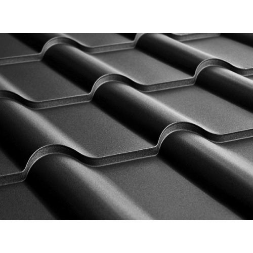 Металлочерепица камея 0,5 Satin RAL Черный RAL 9005 Металлочерепица камея 0,5 Satin RAL Черный RAL 9005