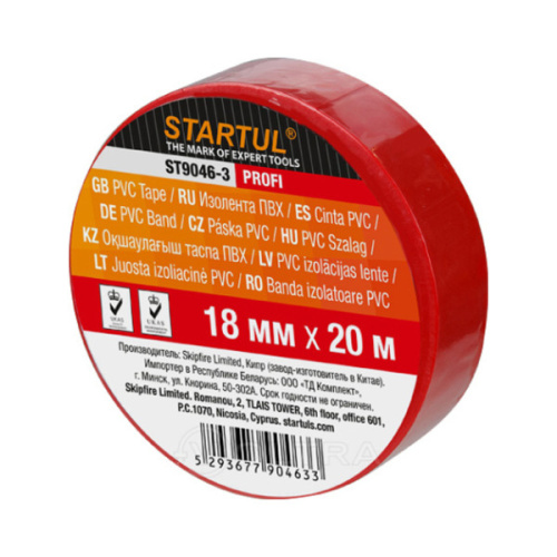 Изолента ПВХ 18ммх20м красная STARTUL PROFI