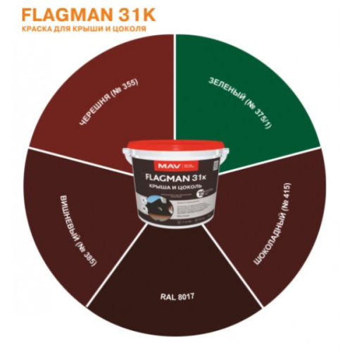 Краска MAV FLAGMAN 31к крыша и цоколь черешня фото 3
