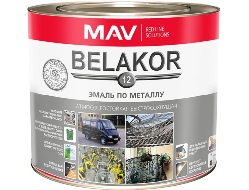 Эмаль MAV BELAKOR 12 по металлу атмосферостойкая быстросохнущая шоколадная