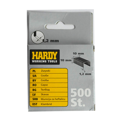 Скобы 10х10х1,2 мм Hardy 500 шт